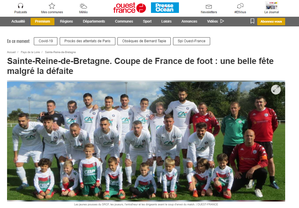 Article OUEST FRANCE - Parcours Coupe de France